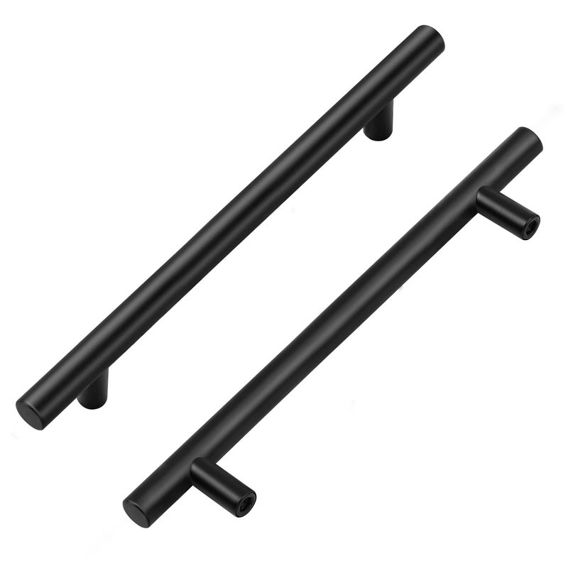 HomeExpert Home Expert 15 Pack 6-3/10 Inch Black Cabinet Handles Matte Black Cabinet Pulls Black Dresser Drawer Pulls Stainless Steel Kitchen Cabinet Handles Matte Black 8-3/4 Inch Overall Length - Image 1